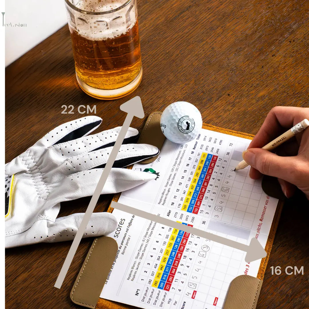 Accessoire golf – Porte-cartes pratique et personnalisable pour golfeur Tee Vasion