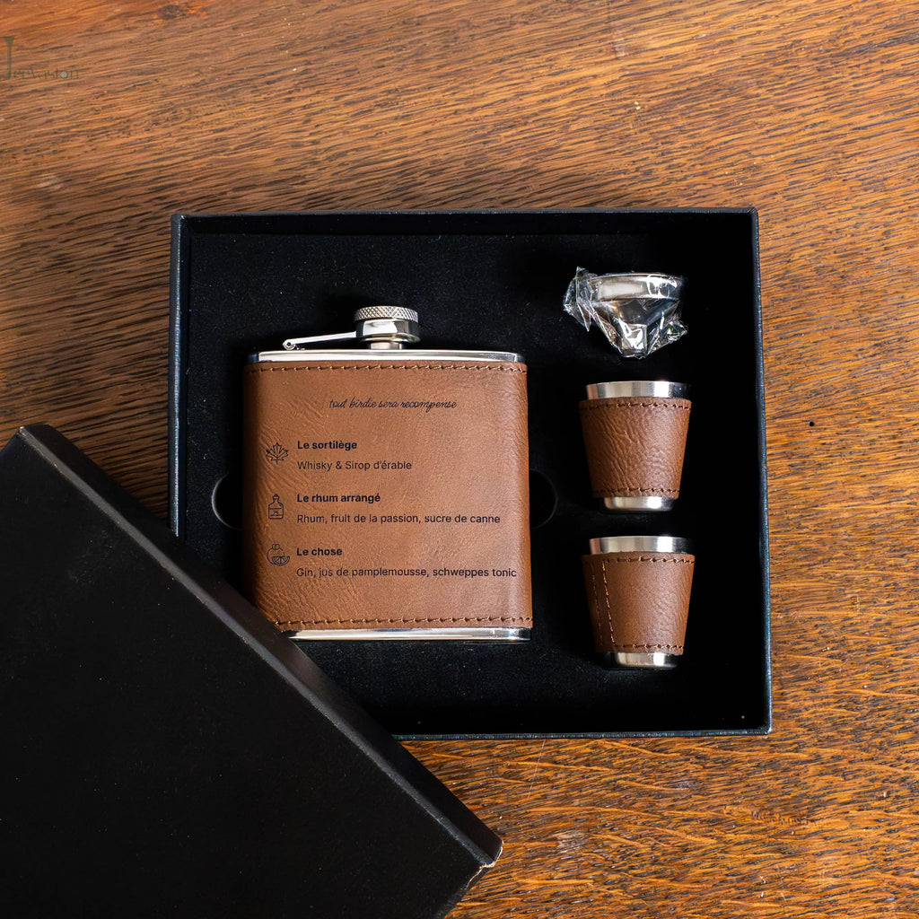 Birdie Flask – Coffret flasque de golf personnalisé, cadeau original Tee Vasion