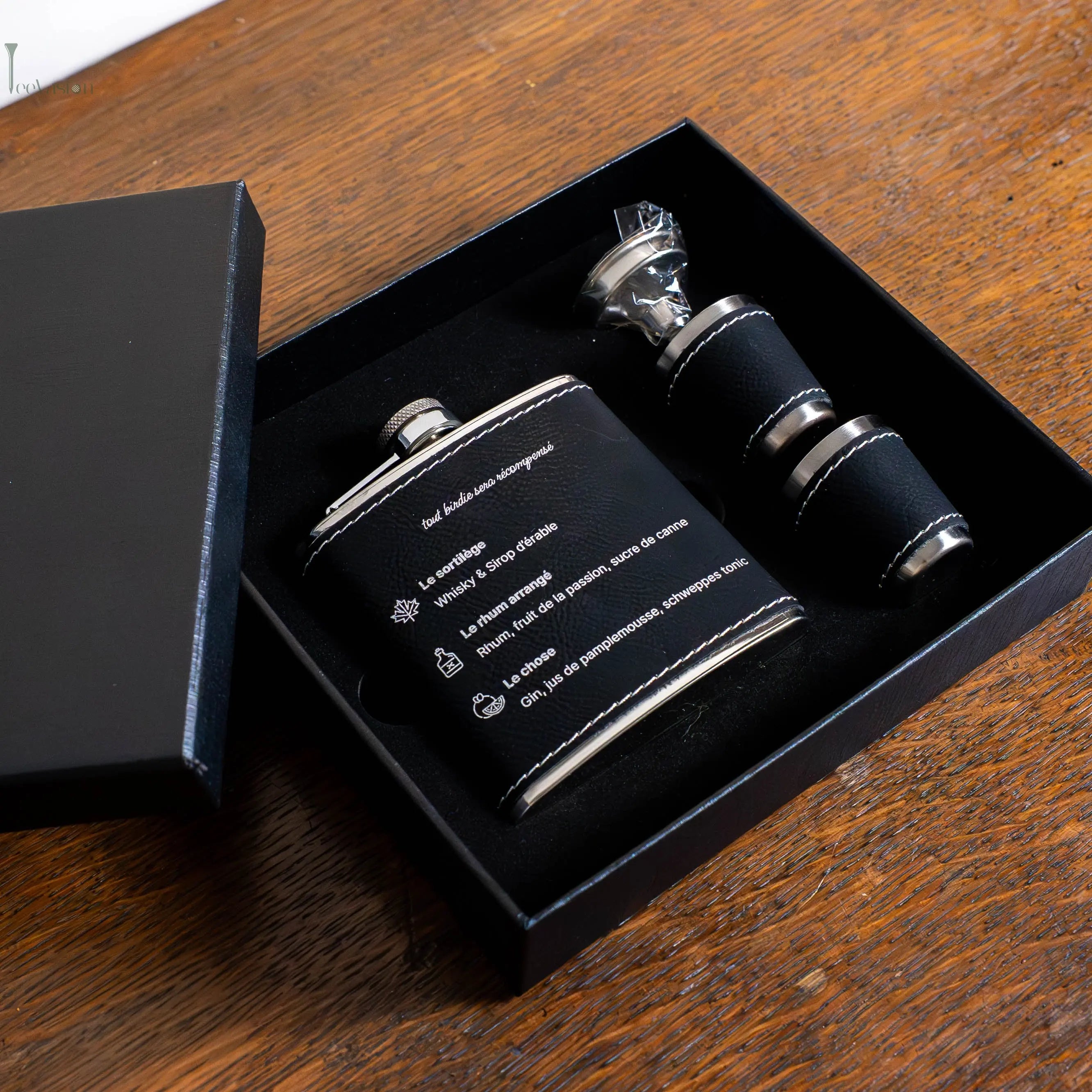 Birdie Flask – Coffret flasque de golf personnalisé, cadeau original Tee Vasion