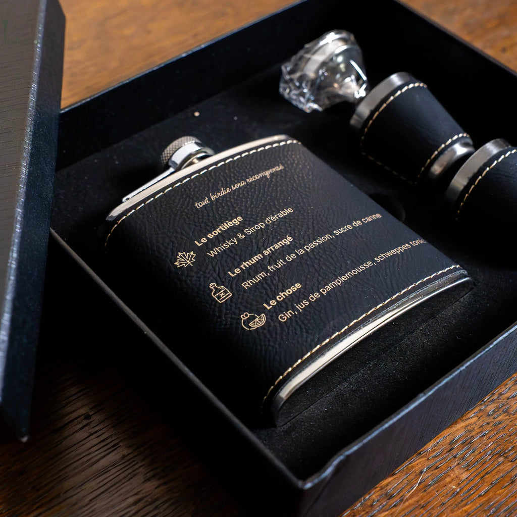 Birdie Flask – Coffret flasque de golf personnalisé, cadeau original Tee Vasion