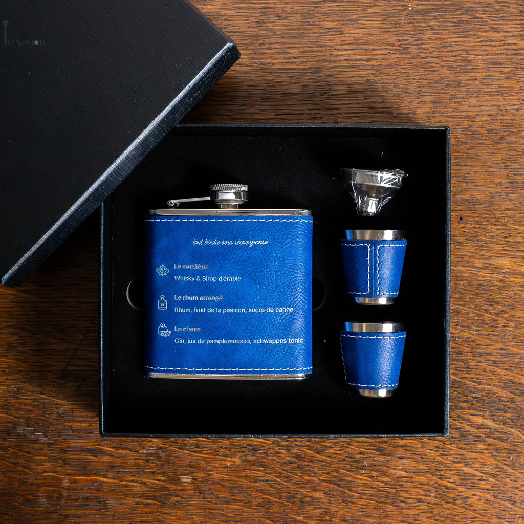 Birdie Flask – Coffret flasque de golf personnalisé, cadeau original Tee Vasion