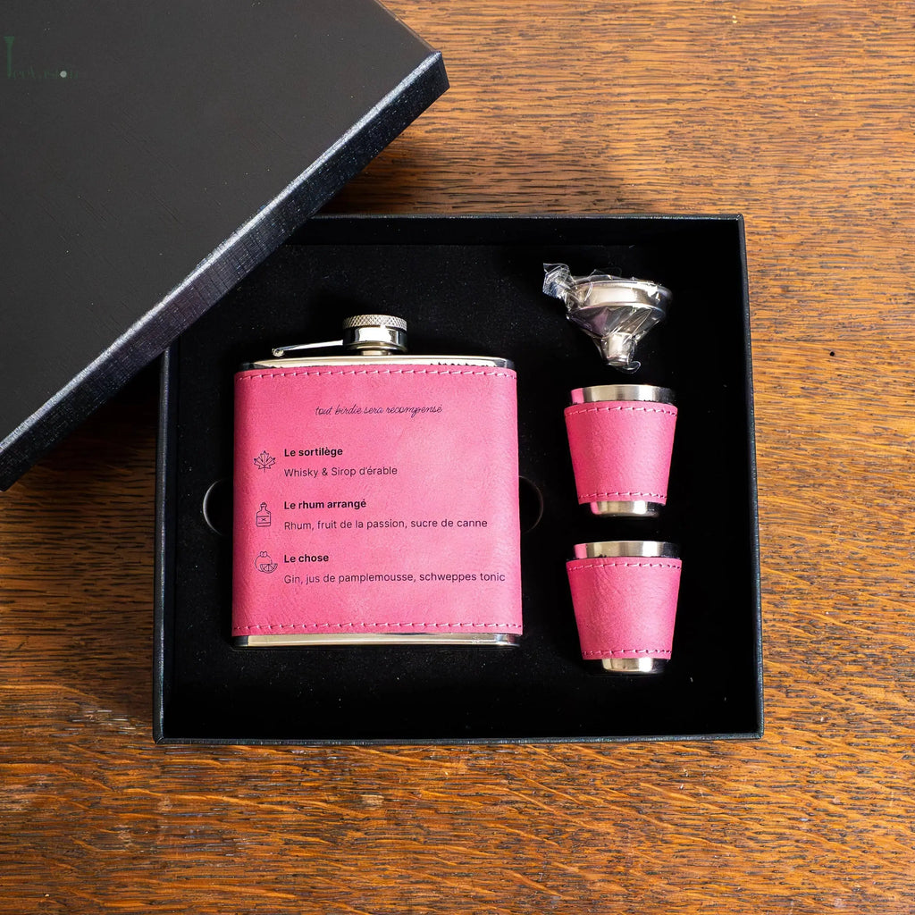 Birdie Flask – Coffret flasque de golf personnalisé, cadeau original Tee Vasion