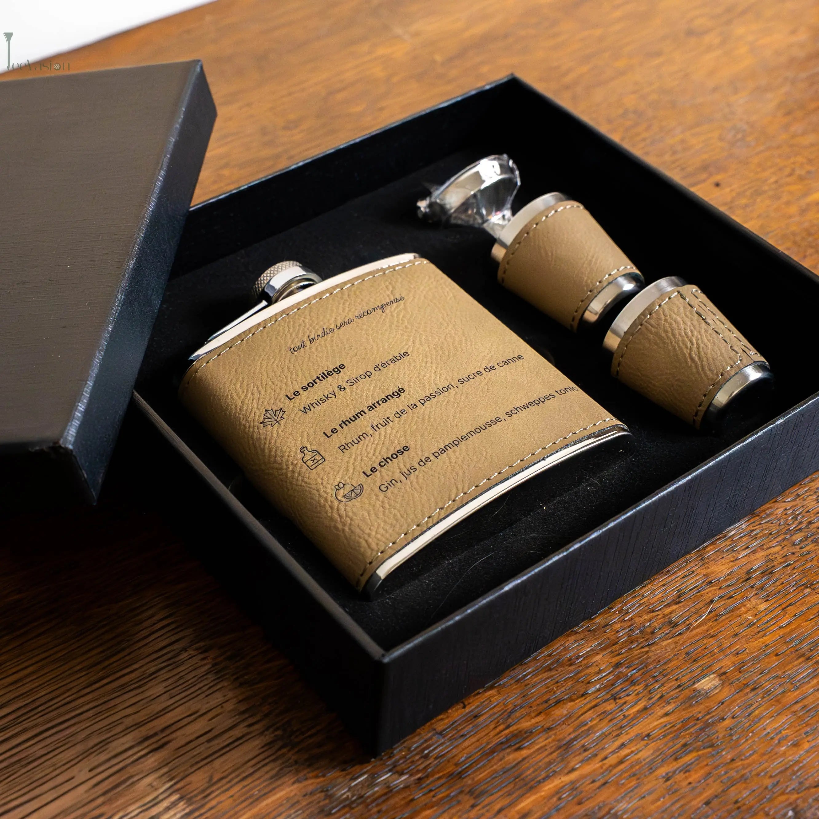 Birdie Flask – Coffret flasque de golf personnalisé, cadeau original Tee Vasion