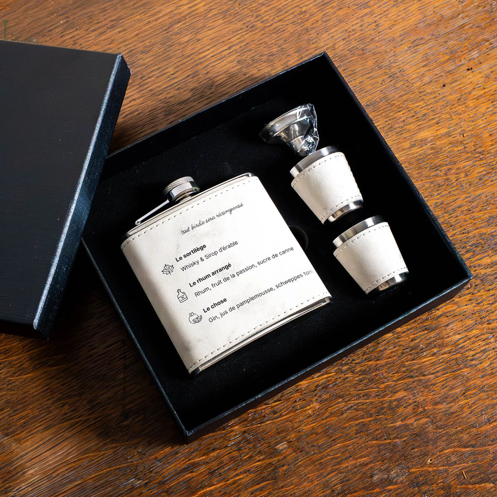 Birdie Flask – Coffret flasque de golf personnalisé, cadeau original Tee Vasion