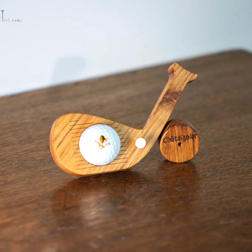 FairWood–Le trophée bois une balle gravé en forme de tête de club Tee Vasion