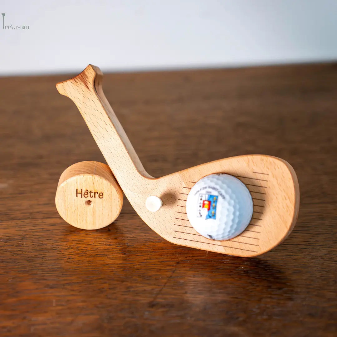 FairWood–Le trophée bois une balle gravé en forme de tête de club Tee Vasion