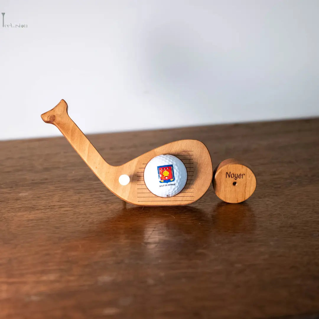 FairWood–Le trophée bois une balle gravé en forme de tête de club Tee Vasion