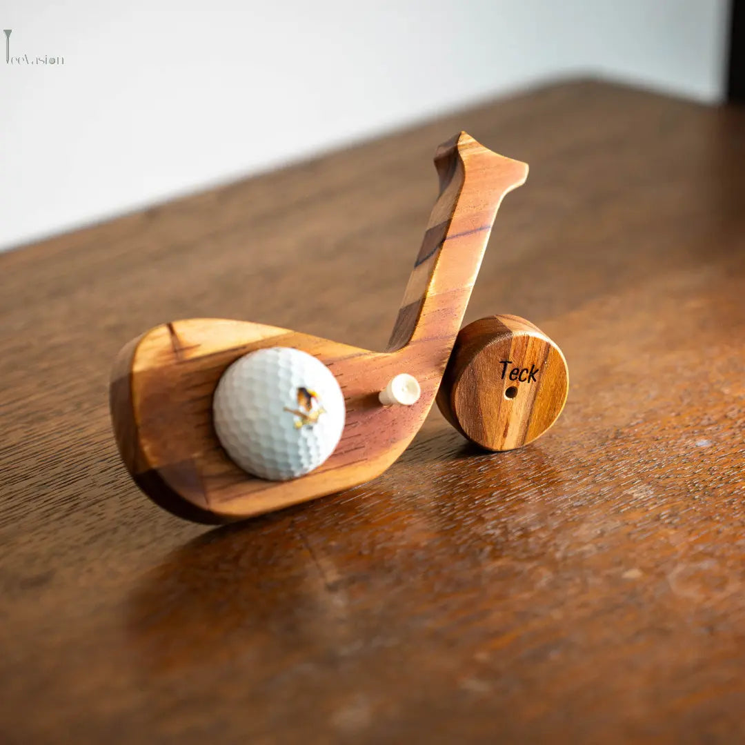 FairWood–Le trophée bois une balle gravé en forme de tête de club Tee Vasion