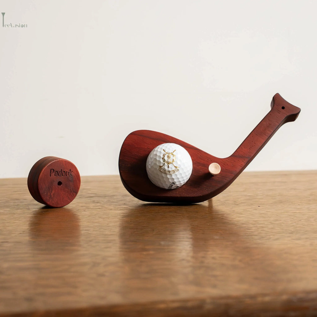 FairWood–Le trophée bois une balle gravé en forme de tête de club Tee Vasion