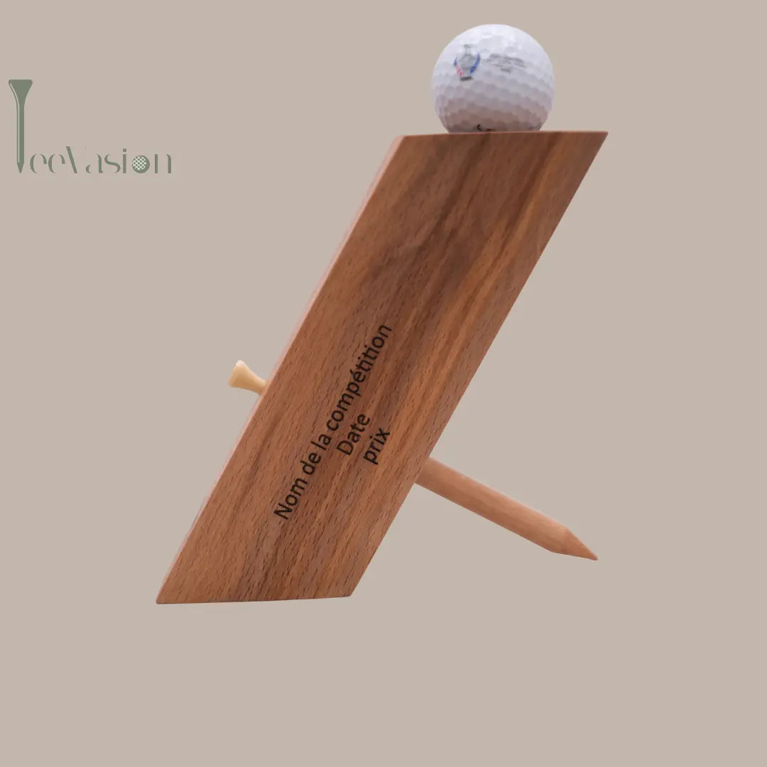 GreenWood – Trophée de golf en bois personnalisé Tee Vasion