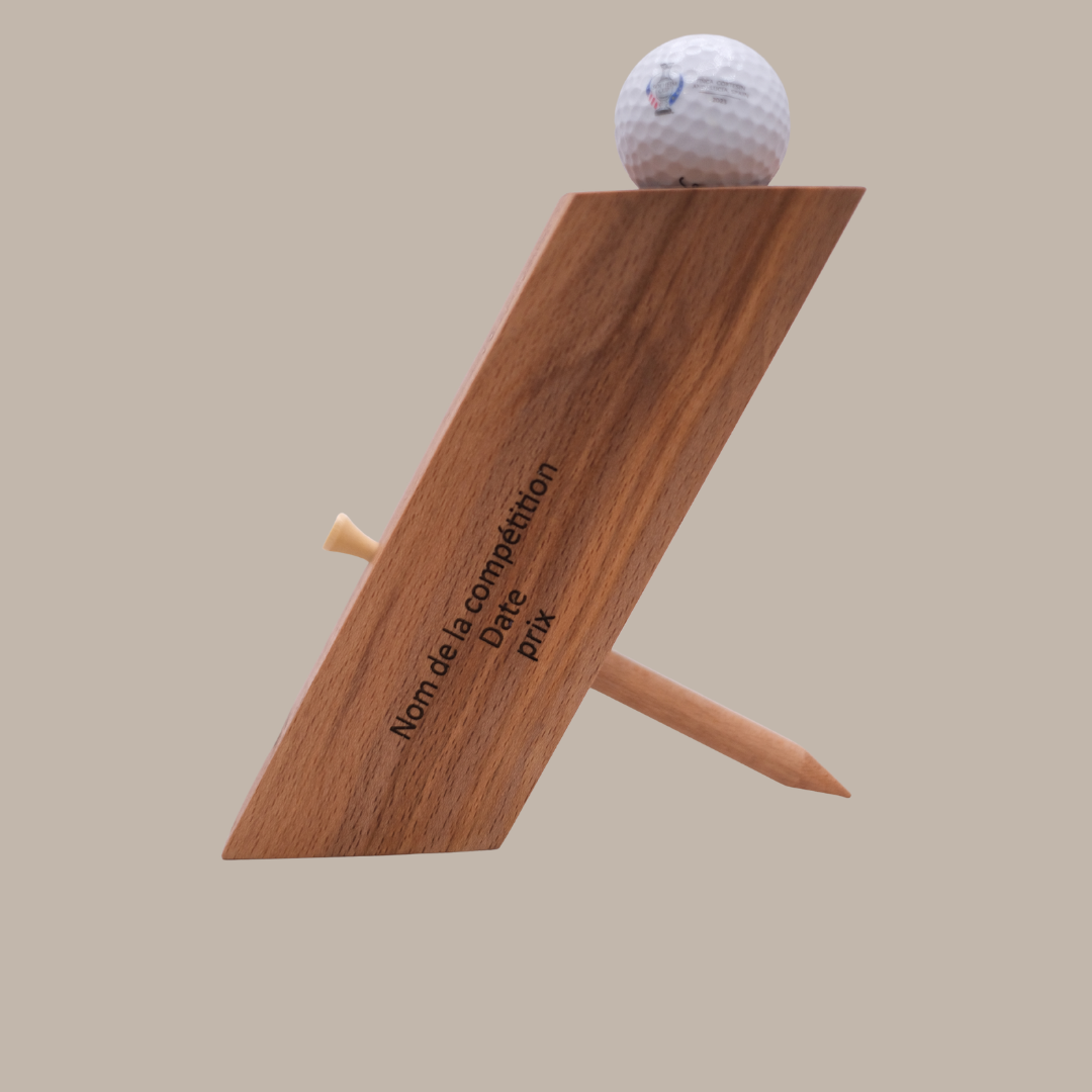 GreenWood – Trophée de golf en bois personnalisé Tee Vasion