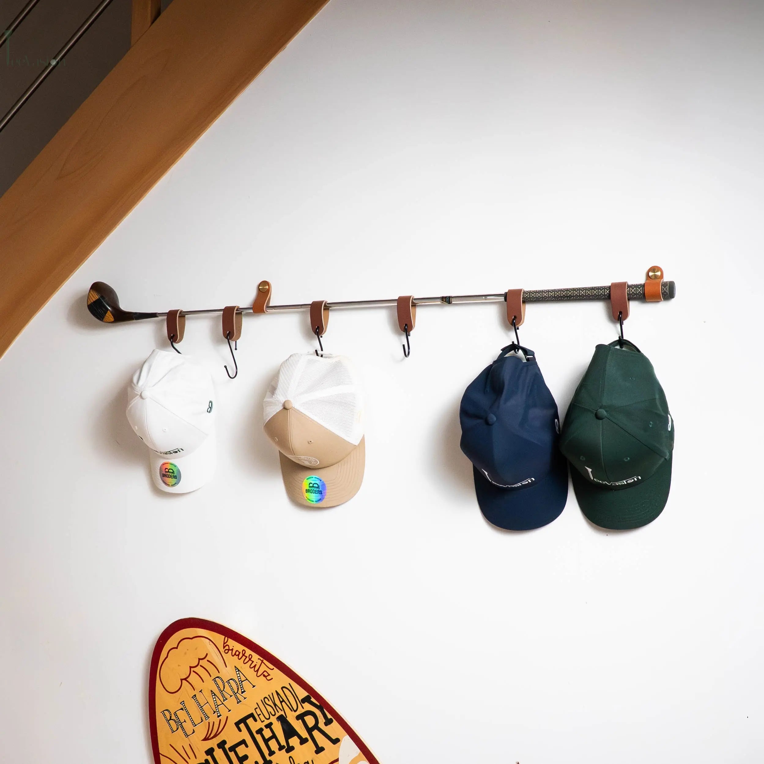 Porte-casquettes mural en club de golf vintage Tee Vasion