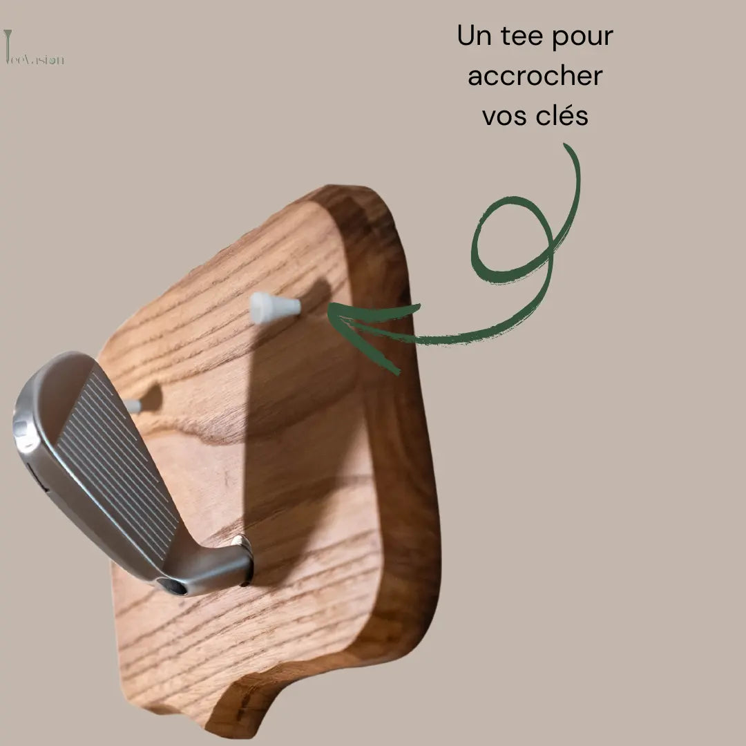 Porte-manteau golf élégant ClubHanger, design tête de club unique Tee Vasion