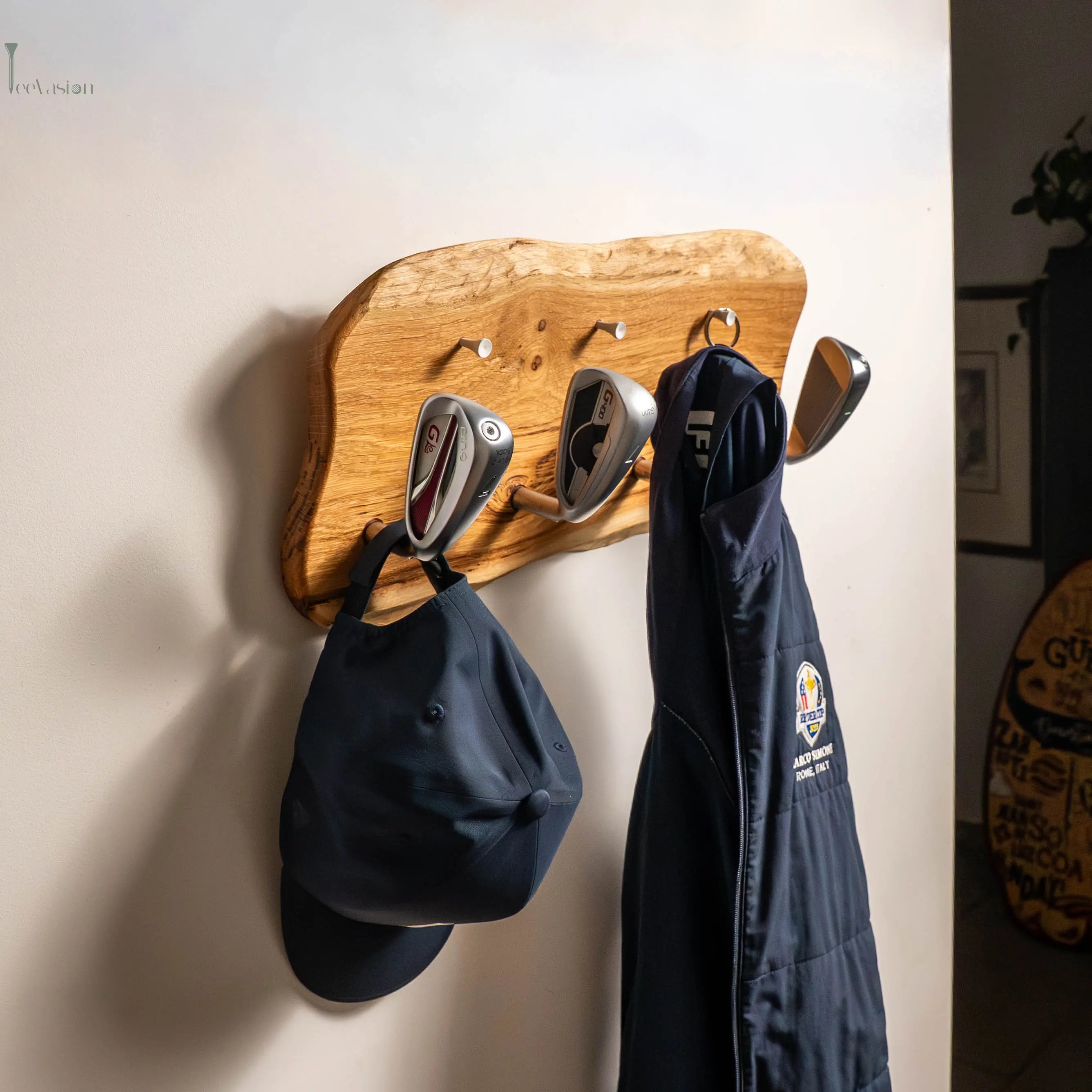 Porte-manteau golf élégant ClubHanger, design tête de club unique Tee Vasion