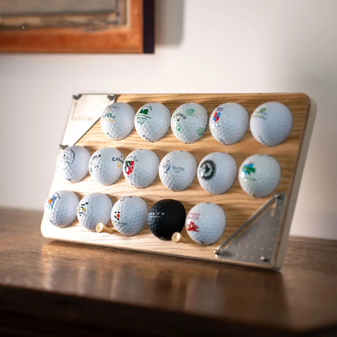 Présentoir bois élégant pour vos plus belles balles de golf TeeVasion