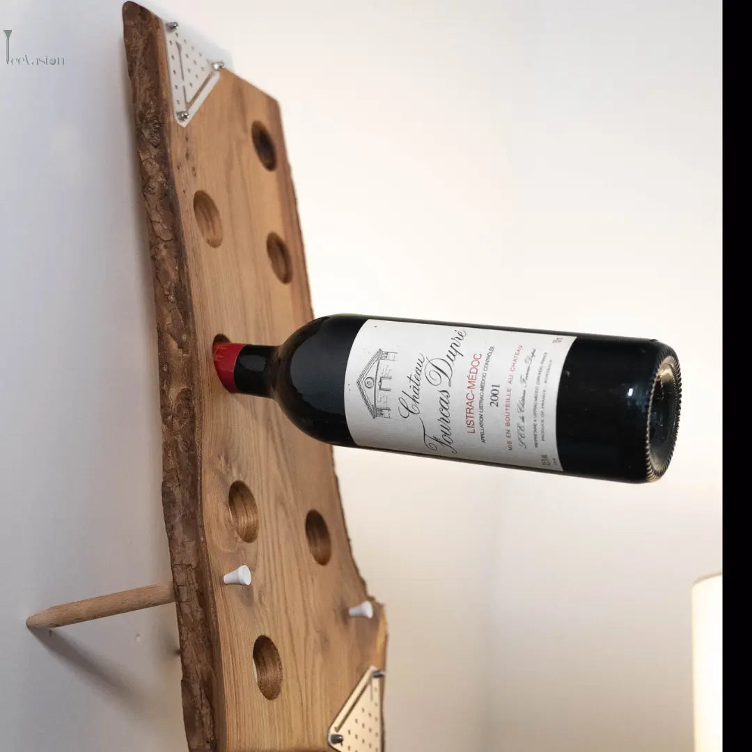Support mural en bois pour bouteille, design golf avec tee géant TeeVasion