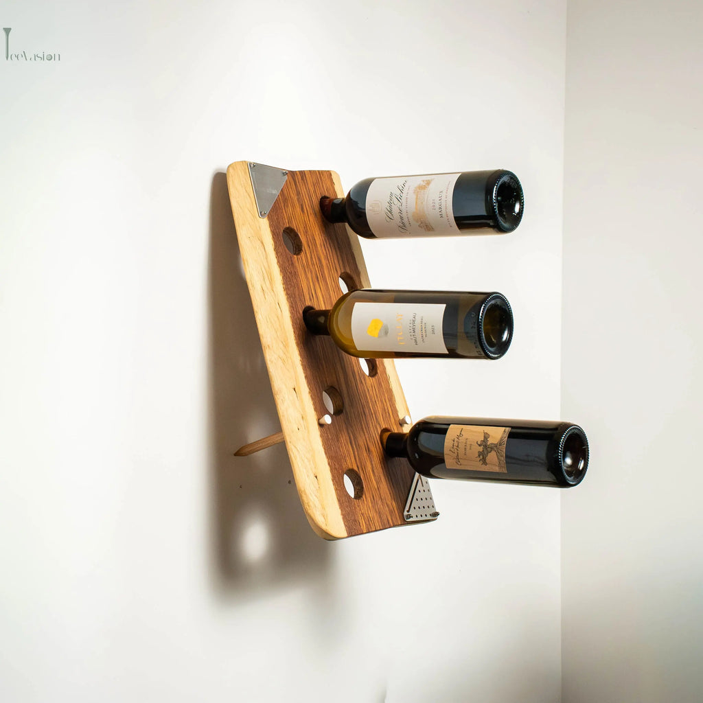 Support mural en bois pour bouteille, design golf avec tee géant TeeVasion