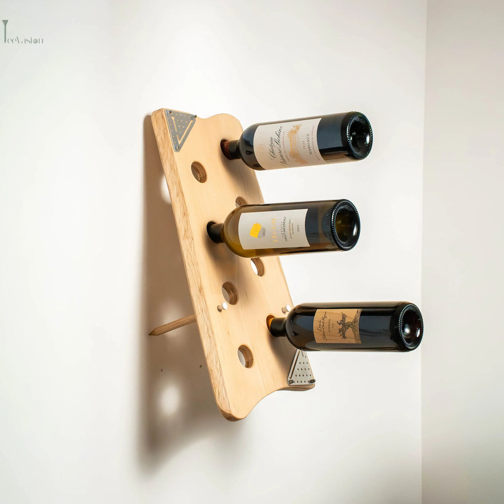 Support mural en bois pour bouteille, design golf avec tee géant TeeVasion