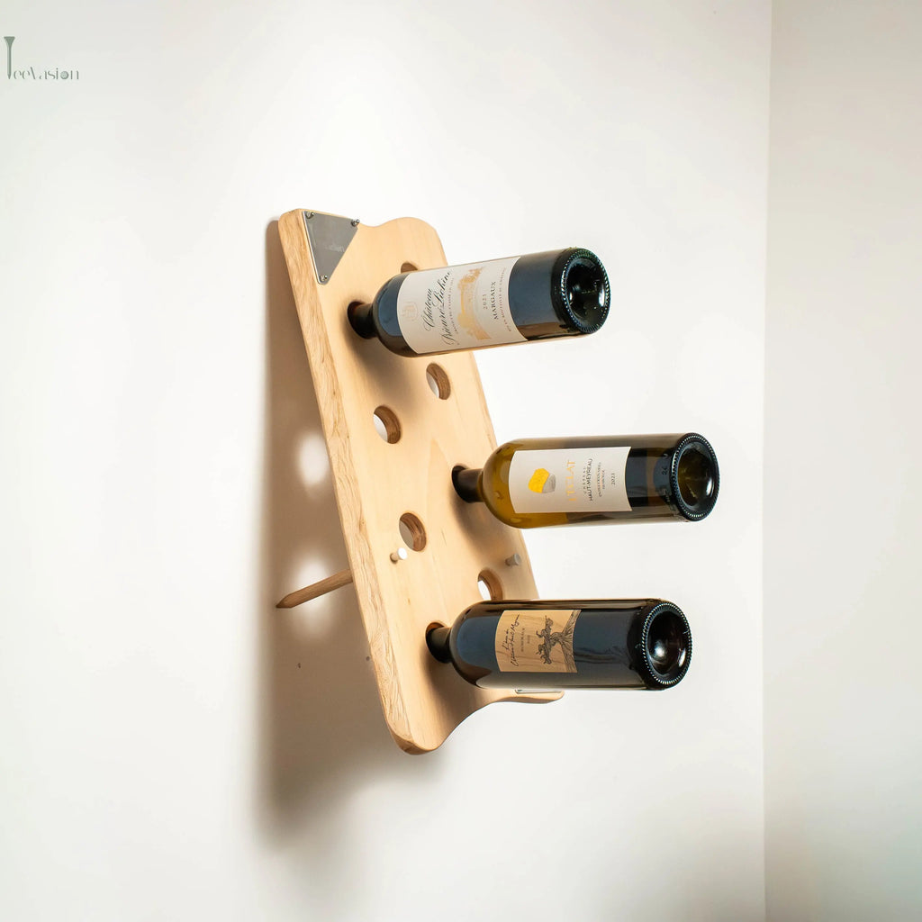 Support mural en bois pour bouteille, design golf avec tee géant TeeVasion