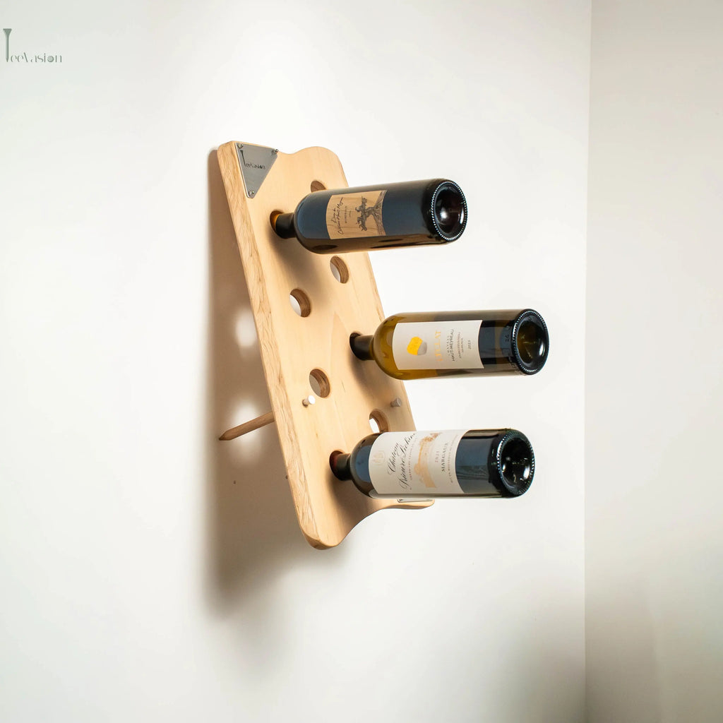 Support mural en bois pour bouteille, design golf avec tee géant TeeVasion