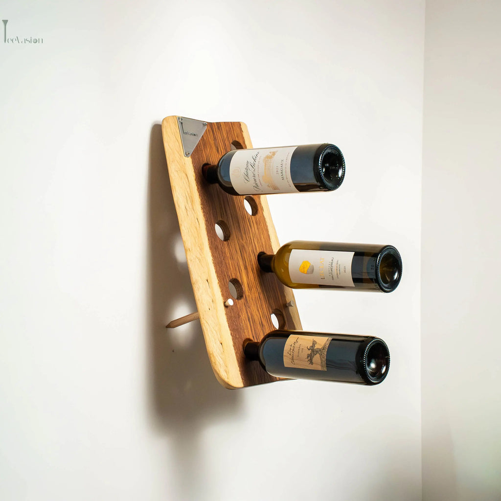 Support mural en bois pour bouteille, design golf avec tee géant TeeVasion