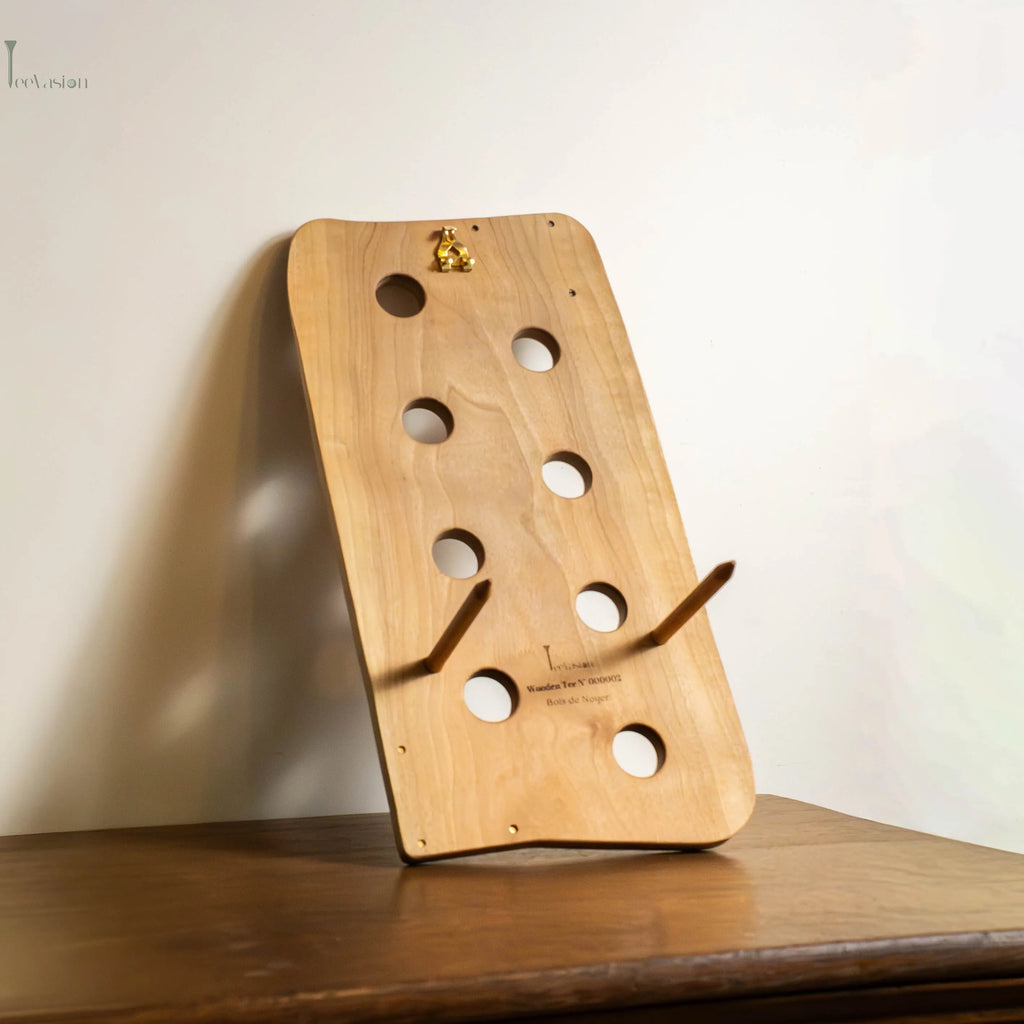 Support mural en bois pour bouteille, design golf avec tee géant TeeVasion