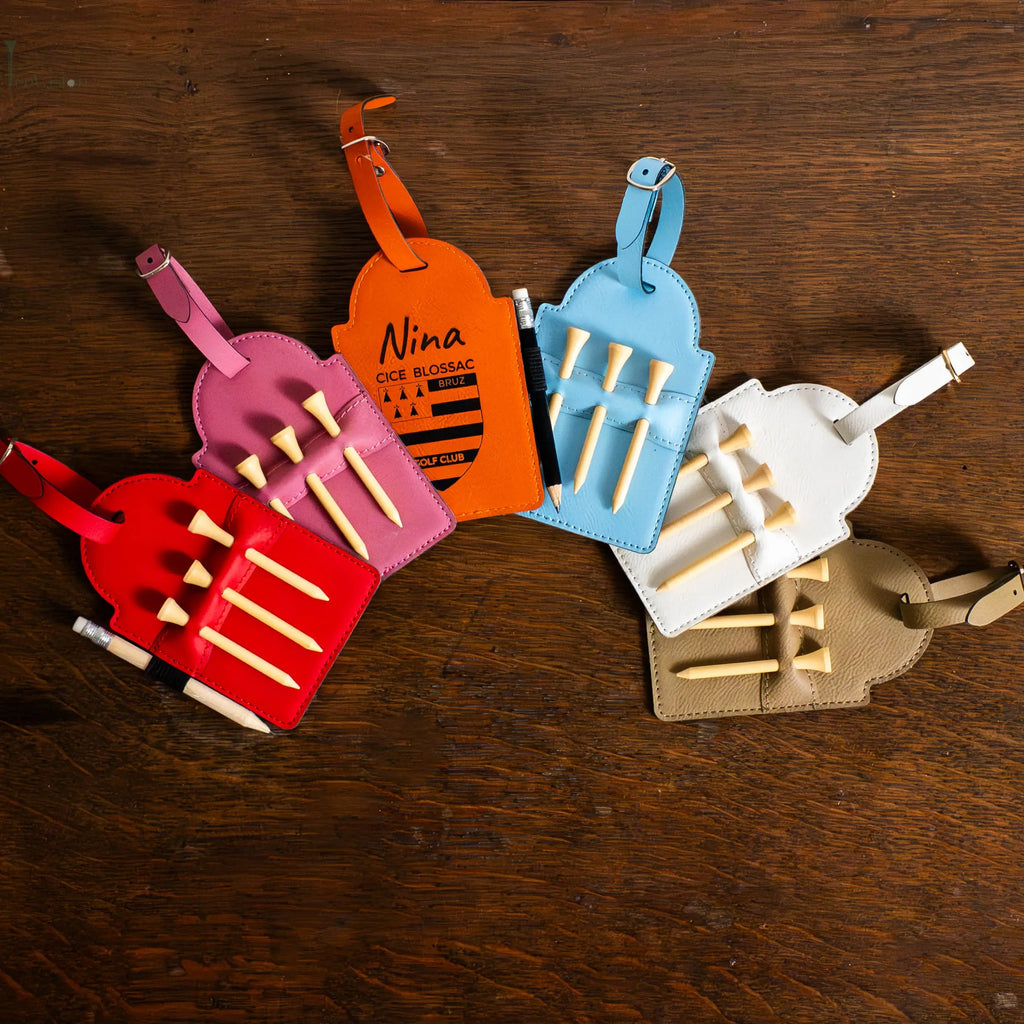 TeeTag – Étiquette de sac de golf personnalisée avec tees inclus Tee Vasion