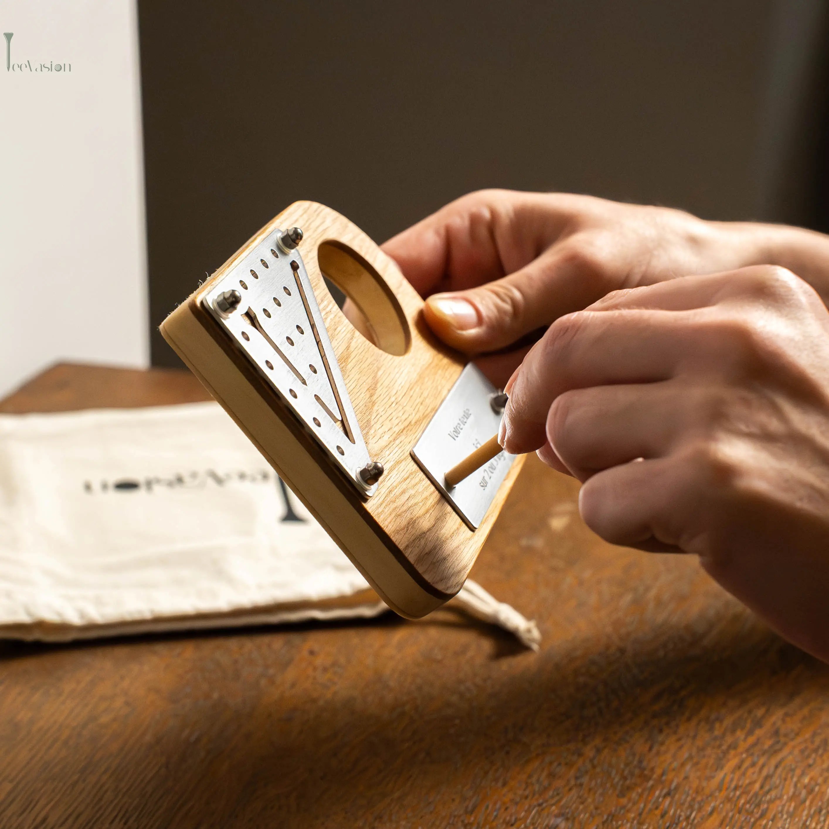 TeeWood – Le trophée golf bois une balle personnalisable Tee Vasion