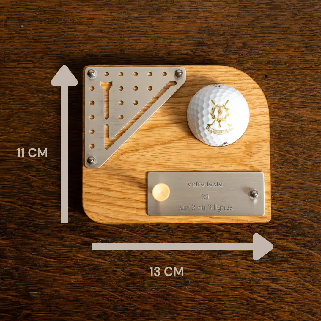 TeeWood – Le trophée golf bois une balle personnalisable Tee Vasion